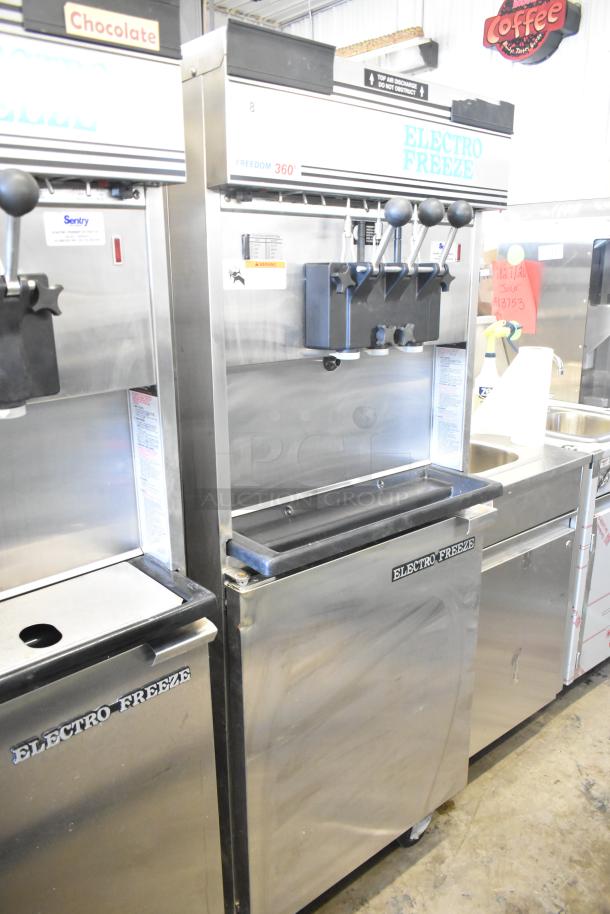Electro Freeze 30T-RMT-137 commercial ice cream machine; 2 flavor with twist; water-cooled; on casters; clean condition.
