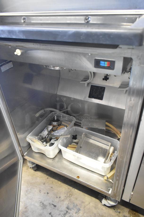 Electro Freeze 30T-RMT-137 soft serve machine, water cooled, 2 flavors with twist, commercial casters, 208-230V, 1 phase.