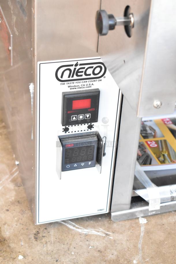 2021 Nieco JF93E electric broil-vection burger grill, countertop model, digital controls, stainless steel, 208V, 3 Phase.