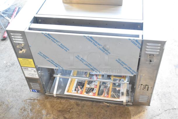 2021 Nieco JF93E electric BroilVection grill, stainless steel, countertop model, 208V 3-phase, protective film intact.