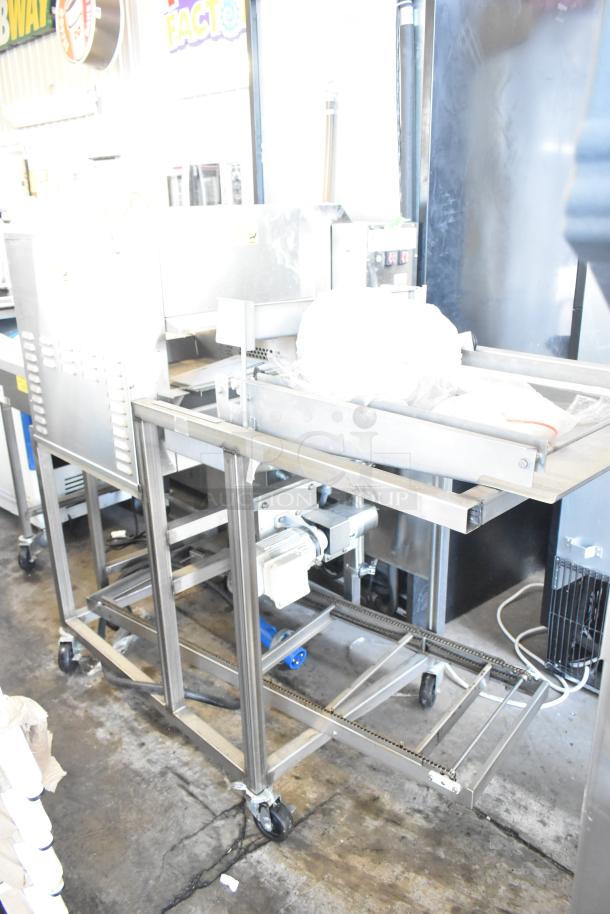 Belshaw Adamatic TG-50 Thermoglazing Station, stainless steel, on casters, 208V, 1 phase. Commercial use, good condition.