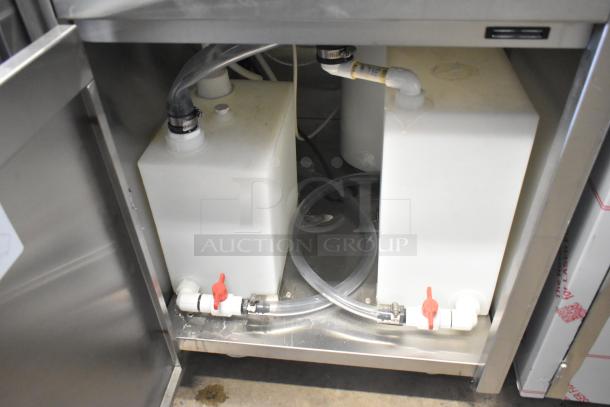 BK Resources BK-DIS-1515 commercial portable sink with internal plumbing, dual tanks, and casters. 120V, 1 phase.