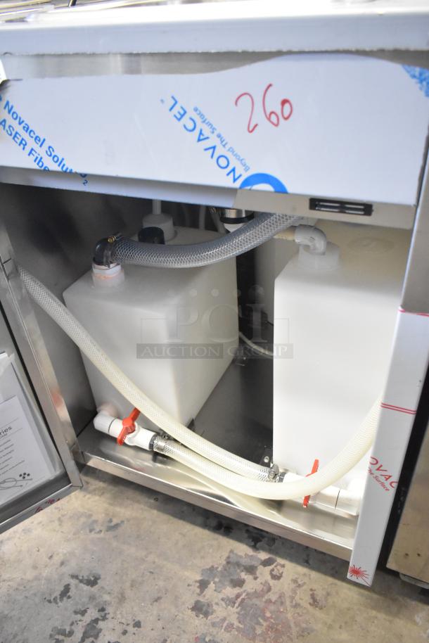 QualServ WMSC24MS portable sink with single bay, commercial casters, and visible piping, 120V, 1 Phase.