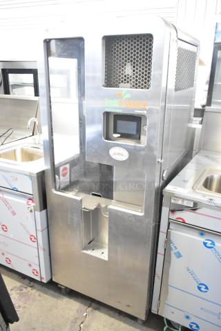 LATE MODEL! JBT 2ND-GEN-MFJ-HE Fresh N Squeeze Commercial Floor Style Citrus Juicer on Commercial Casters. 120 Volts, 1 Phase. Tested and Working!
