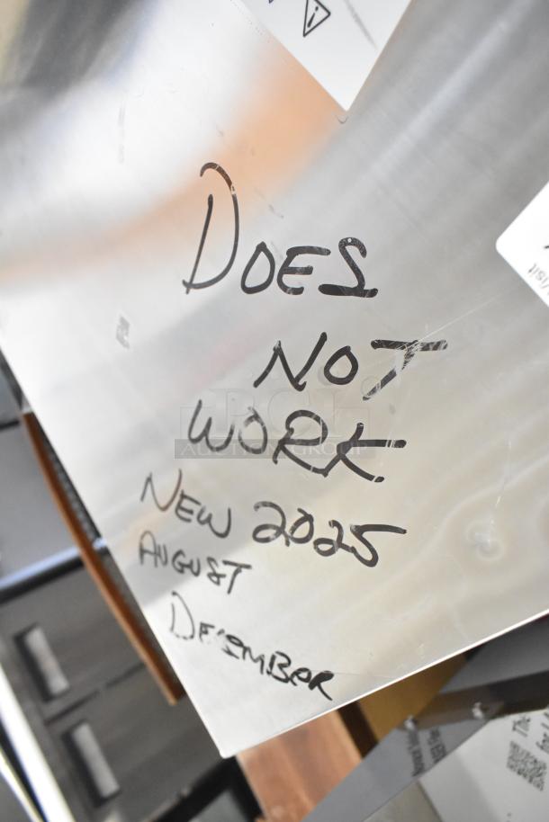 2024 Cadco Unox XAF003-US convection oven. Note: "Does Not Work" written on surface. 120V, 1 Phase. Suitable for parts or repair.