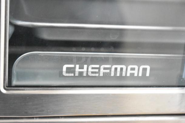 Chefman RJ50-FDAF-D25 air fryer oven label, sleek design, digital display.