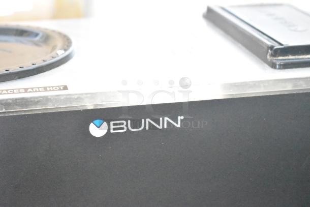 2025 Bunn VPR Coffee Machine, countertop model, 120V, 1 phase, Bunn logo, "SURFACES ARE HOT" label visible.