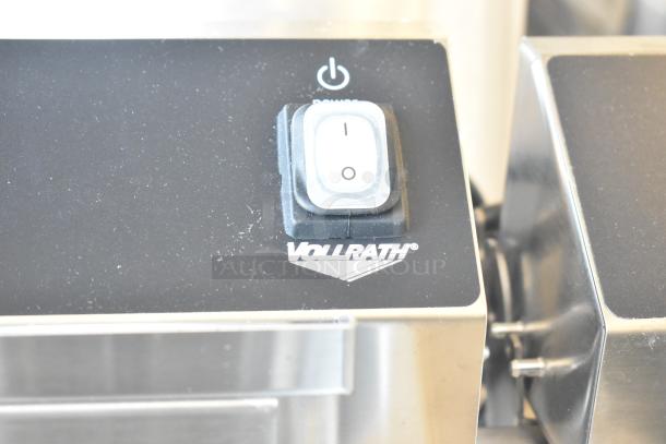 Brand new 2025 Vollrath FFEB800 countertop electric 2-bay deep fat fryer. Features on/off switch, 208-240 volts, 1 phase.