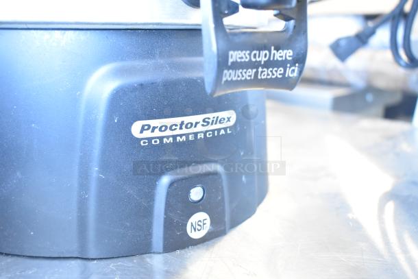 Proctor Silex Countertop Beverage Dispenser, commercial-grade, 115V, 1 Phase. NSF certified with minor scratches.
