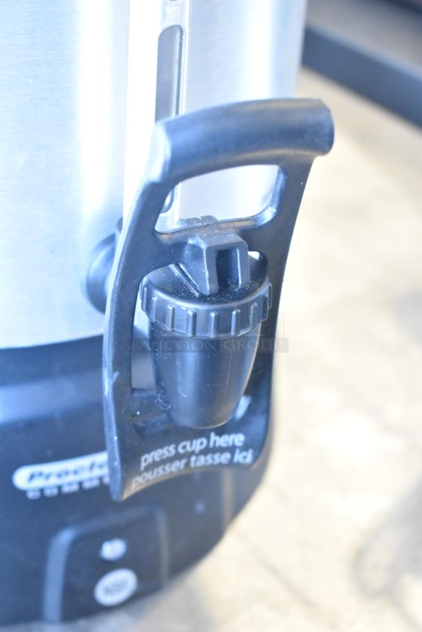 Brand new Proctor Silex countertop beverage dispenser, 115V, 1 Phase, with scratch and dent imperfections.