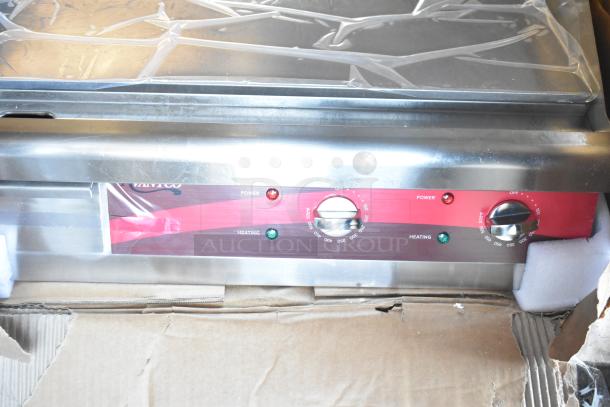 Brand new Avantco 177EG24N 24" electric countertop griddle, 208/240V, 1 phase, scratch and dent condition, boxed.