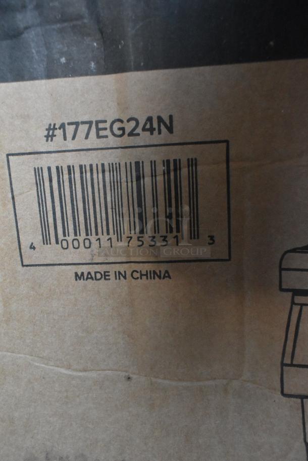 Barcode and model number for Avantco 177EG24N griddle, new condition, scratch and dent, 208/240V, made in China.