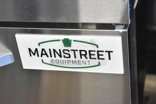 BRAND NEW Mainstreet 829PT48 48" refrigerated sandwich prep table, 2-door, commercial casters, 115V, scratch and dent condition.