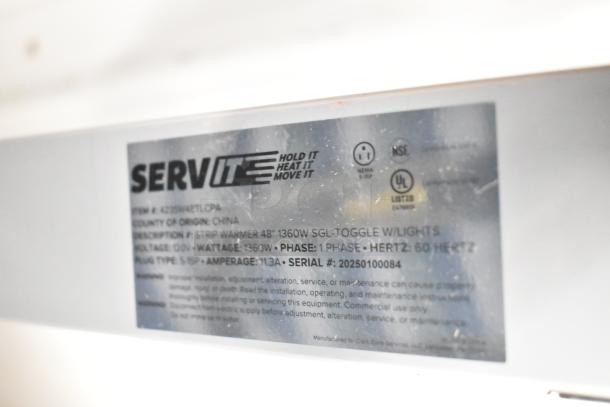 2025 ServIt 48" lighted strip warmer, model 423SW48TLCPA, single toggle control, 120V, 1 Phase, scratch and dent condition.