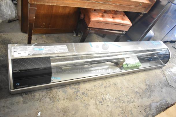 Brand new Hoshizaki HNC-210BA-L-SLH curved glass sushi display case, 115V, 1 phase. Scratch and dent condition.