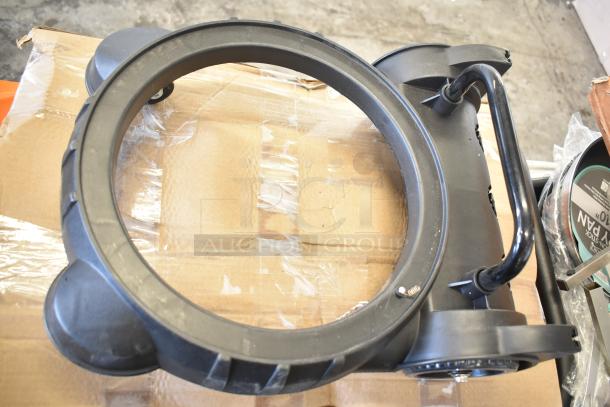 Brand new Lavex 16-gallon stainless steel wet/dry vacuum, model 944BJ162216G, shown with toolkit. Scratch and dent condition.