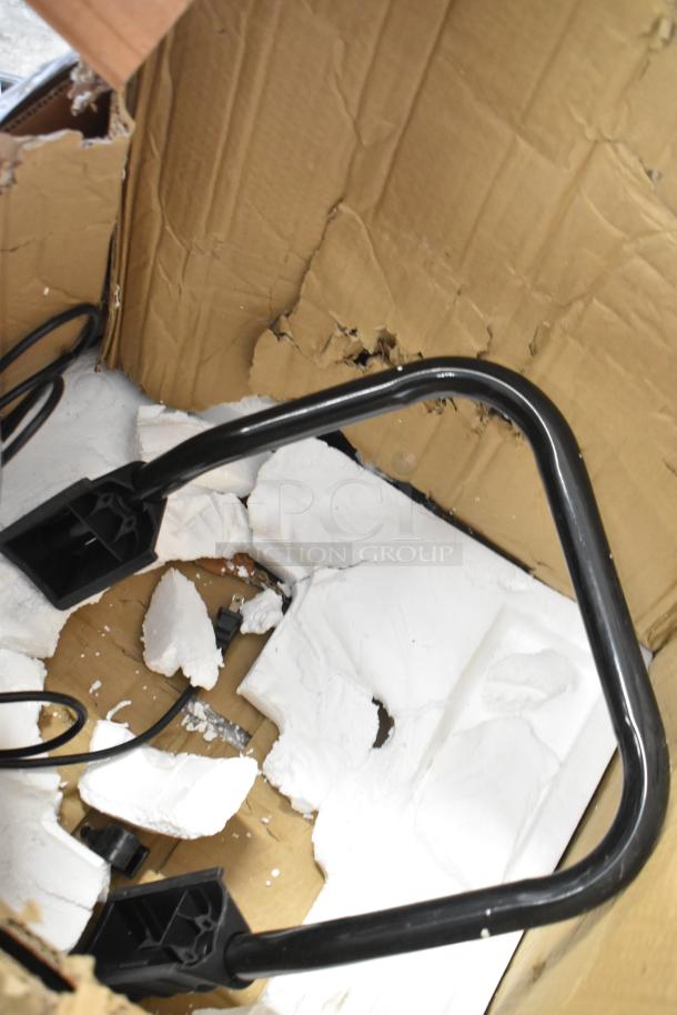 Lavex 944BJ162216G 16 Gal Stainless Wet/Dry Vacuum, scratch and dent, with toolkit, visible in damaged packaging.