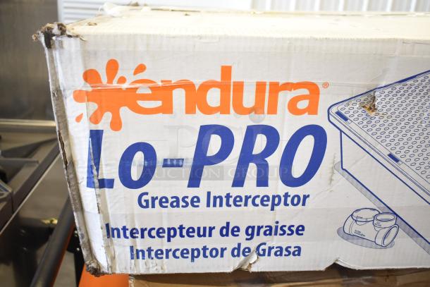BRAND NEW Endura 3925A02LO Lo-Pro Grease Trap, 50 lb., 25 GPM, 2" Hub. Box shows minor dents.