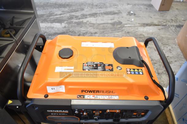 Brand new Generac GP18000EFI portable generator, 18,000/22,500W, electric start, model 8917. Features PowerRush and clear labels.