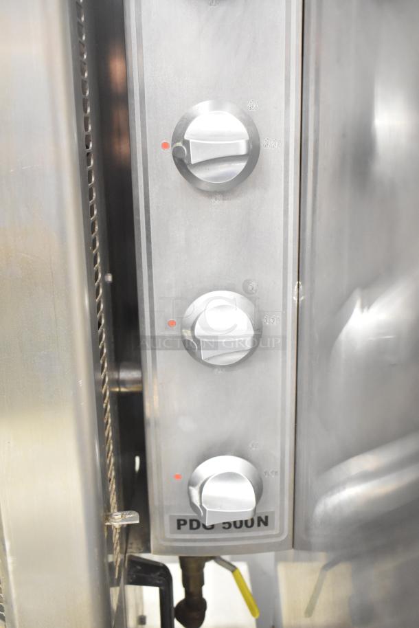 Inoksan PDG 500N Gyro Machine, stainless steel, three control knobs, 115V, 1-phase, commercial-grade condition.