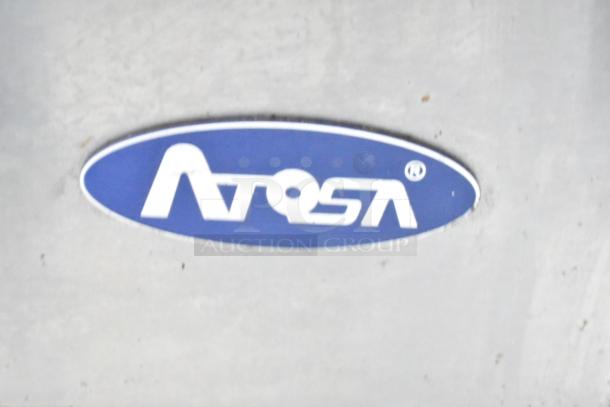 2024 Atosa MGF8403GR 2 Door Undercounter Cooler, commercial casters, 115V, 1 phase, Atosa logo visible.