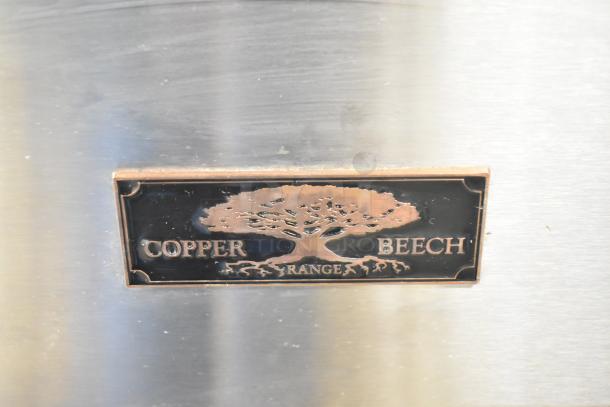 2022 Copper Beech CBF-40 deep fat fryer with 2 metal fry baskets, 90,000 BTU, natural gas powered. Brand label visible.