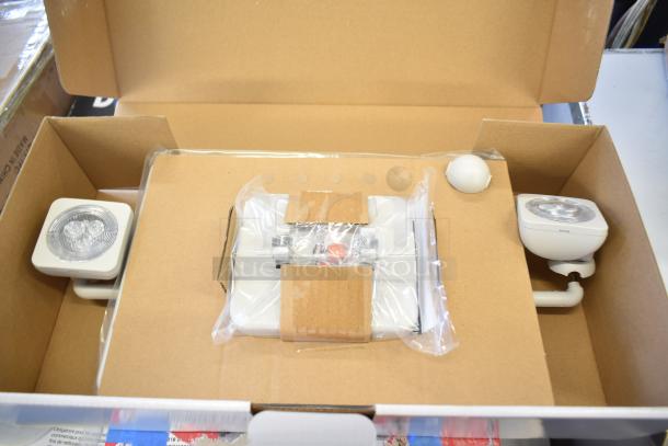 BRAND NEW 6952RCBOFI CLS 02-CEMRW Red LED Exit Sign/Light Combo with Ni-Cad Battery, in original packaging, minor scratches.