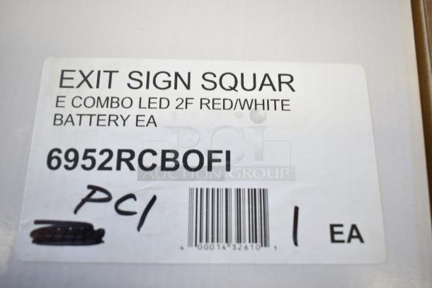 BRAND NEW 6952RCBOFI Red LED Exit Sign/Emergency Light Combo, adjustable arrows, Ni-Cad battery backup, 3.7/3.8W.