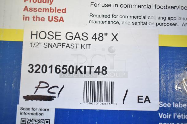 BRAND NEW Dormont 1650KIT48 SnapFast® 48" Gas Connector Kit with elbows, cable; 1/2" diameter. Scratch and dent condition.