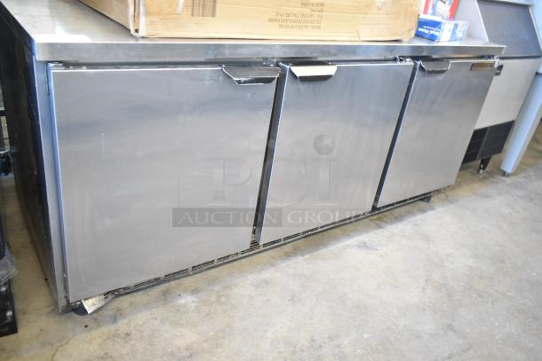 Beverage Air WTR72AY 3-Door Commercial Undercounter Cooler, stainless steel, 115V, good condition.