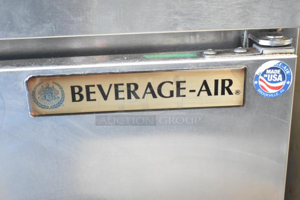 Beverage Air WTR72AY commercial 3-door undercounter cooler, stainless steel, showing "Beverage Air" logo and "Made in USA" label.