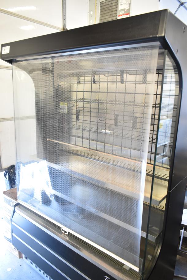 Turbo Air TOM-50B 51" black refrigerated air curtain merchandiser, three shelves, 120V, 1 phase, clean condition.