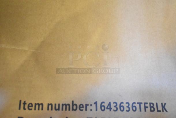 Brand new Lancaster 36" square MDF table top, black wood finish, item number 1643636TFBLK, scratch and dent condition.