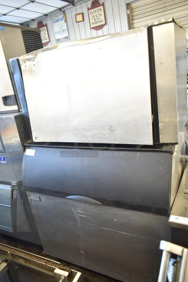 2023 Ice-O-Matic CIM1446HR6 ice machine head on B110PSB bin, commercial model, 208-230V, 1 phase, stainless steel finish.
