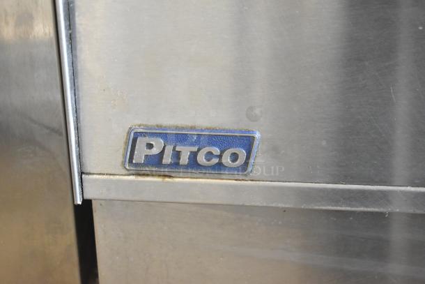 2018 Pitco Frialator SE14 commercial fryer, 208V, 3-phase, stainless steel, visible Pitco logo, clean condition.