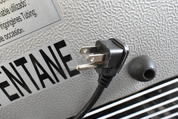 Brand new KoolMore KM-MDR-2GD-35 commercial cooler plug detail, showing 115V, 1 Phase power specifications.