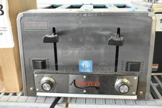 Brand new Avantco 184THD27208 commercial toaster with wide slots. Medium-duty, 4-slice, 208V, features bread/bagel settings.