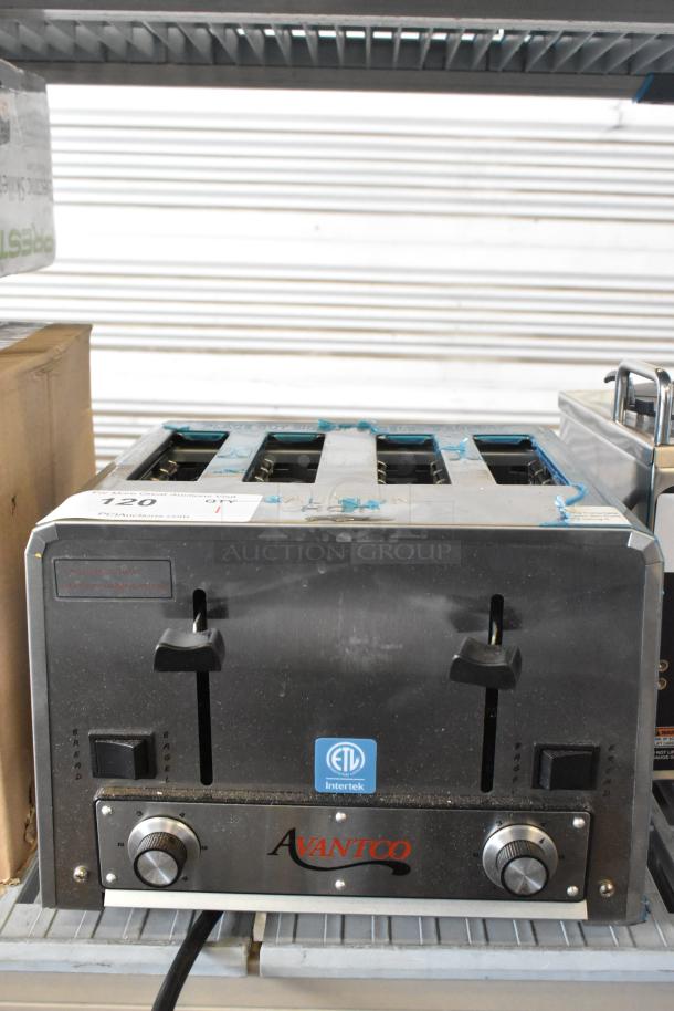 Brand new Avantco 184THD27208 4-slice toaster, medium-duty, wide 1.5" slots, 208V, ETL certified, minor scratches.