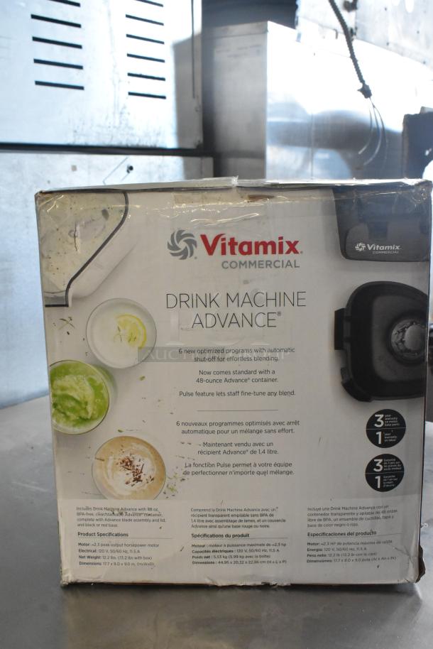 Brand new Vitamix 62825 Drink Machine Advance blender, 2.3 hp, red, 48 oz container, 120V, model 177MIX8XP, scratch and dent.