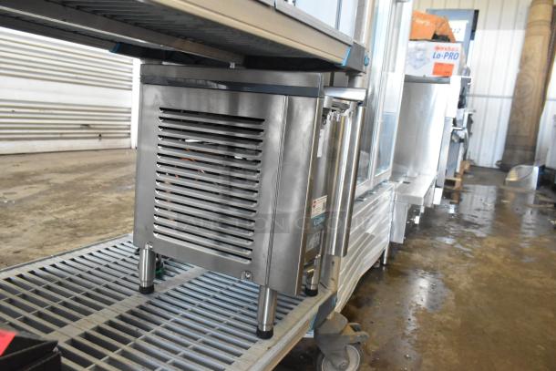 Crathco CS-1D/2E-16-290 commercial refrigerated drink dispenser base, scratch and dent, 120V, 1 phase, stainless steel finish.