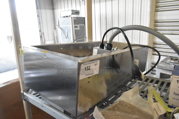 Brand new Alto-Shaam 100-HW/D643 drop-in hot food well, 4/3 size, 120V, minor scratches, label indicating scratch and dent condition.