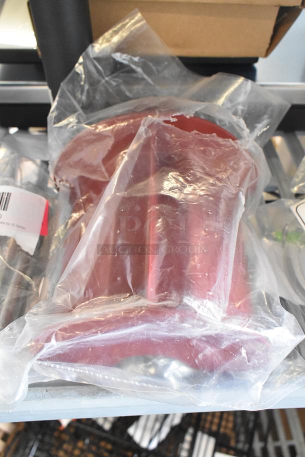 Brand new, scratch and dent Robot Coupe 103280S pusher in packaging. Model 649103280. Red color, sealed in plastic.