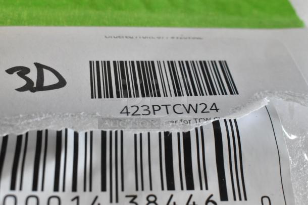 Barcodes and label showing "423PTCW24" model for brand new ServIt Blower, minor scratches and dents.