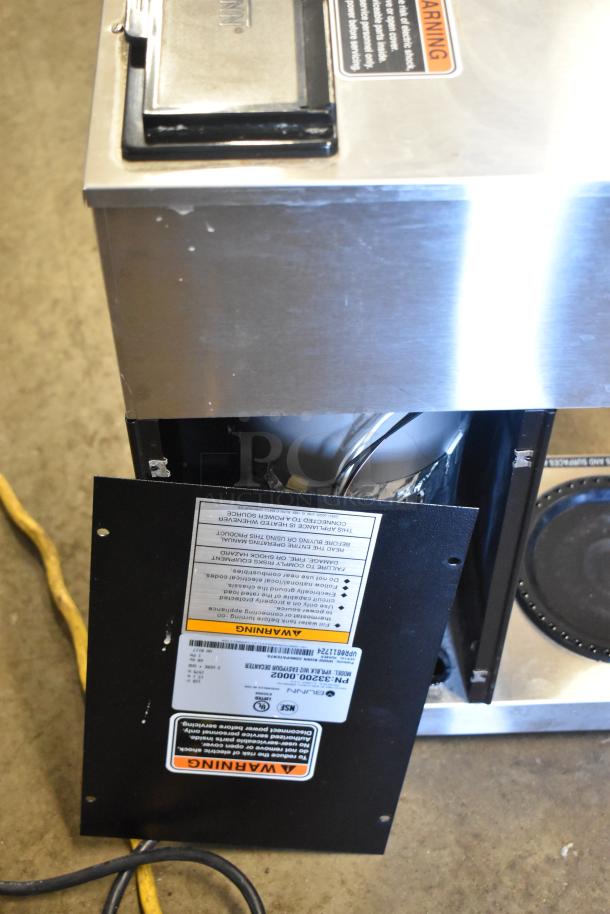 2017 Bunn VPR 12 Cup Pourover Coffee Brewer, black, with 2 warmers. Model 33200.0002, 120 volts, 1 phase. Visible wear.