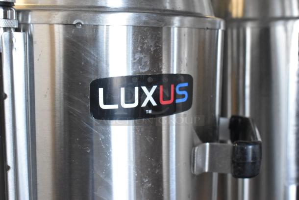 BRAND NEW 2024 Fetco TPD-30 Luxus 3 Gallon Coffee Dispenser, stainless steel, scratch and dent condition shown.