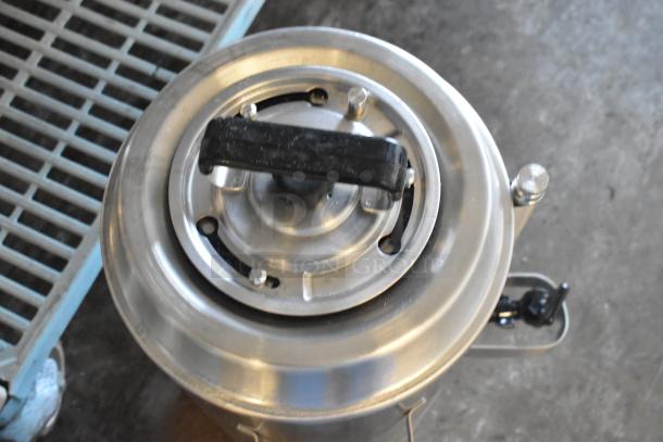 Brand new 2024 Fetco TPD-30 stainless steel 3-gallon coffee dispenser, Luxus model, with scratches and dents.