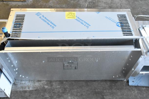 Brand new Imperial IRSB-36 36" Natural Gas Salamander Broiler, 40,000 BTU, with visible protective film and labels.