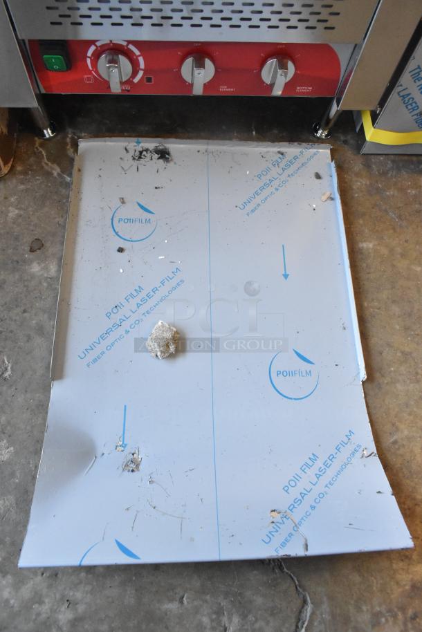 Brand new Avantco 184T3600B conveyor toaster, 14.5" wide, 3" opening; scratches and dents present; 1200 slices/hr, 208V.