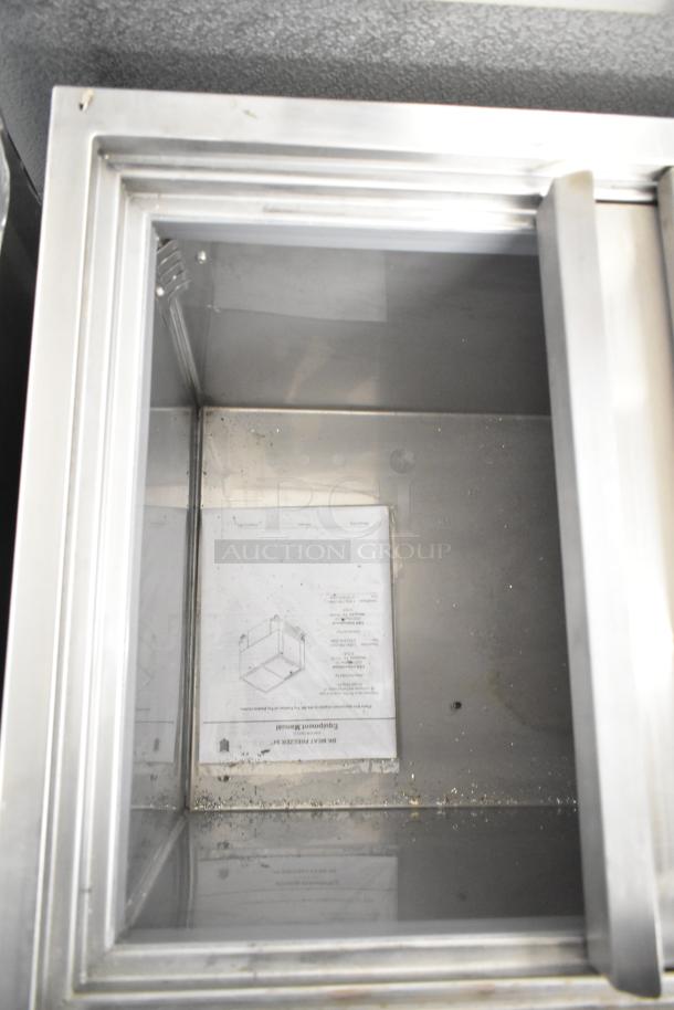 BRAND NEW 2021 H&K 52473-1 stainless steel commercial French fry freezer, manual inside, on commercial casters.