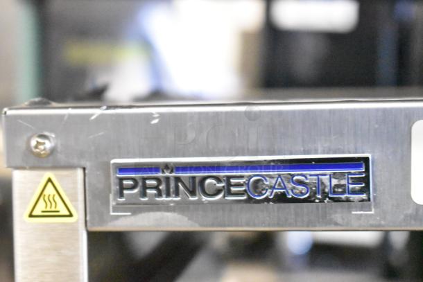 2021 Prince Castle EHB24 countertop holding bin, 208-240 volts, 1 phase. Features steel exterior, brand logo, and caution label.